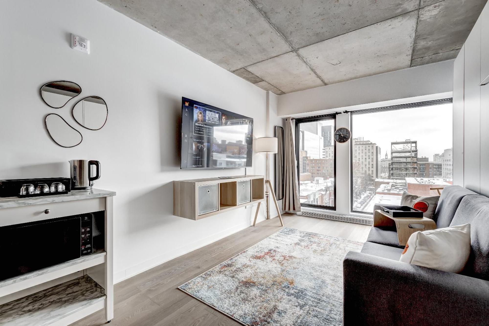 Magnifique Studio Au Centre-Ville A 5 Min A Pied De Tout Montréal Exterior foto